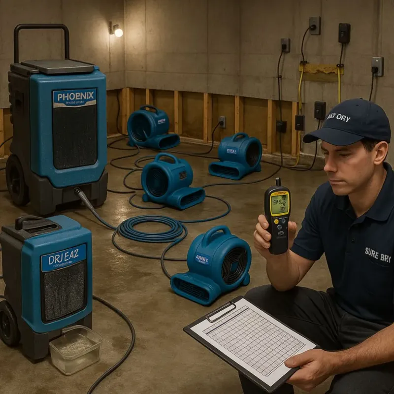 Structural Drying and Dehumidification process in Chicot County, AR